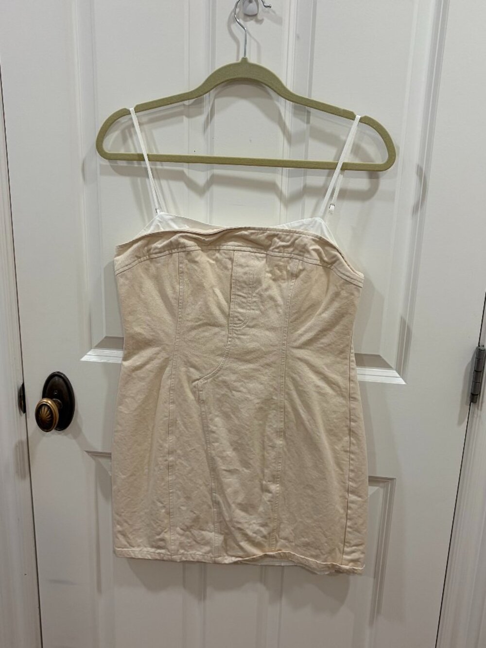 Bobbles & Lace Ivory Corset Mini Dress Adjustable Straps Size Medium